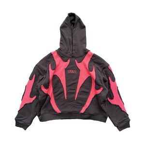 NWT CEECLA Demon Totem Men's Black and Pink Hoodie size Medium